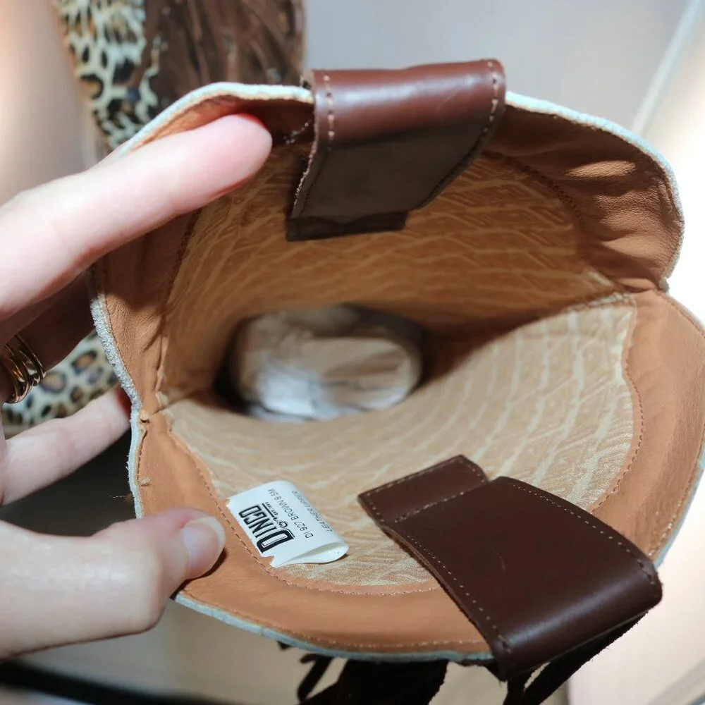 Dingo Women's 8.5M Cheetah Cowgirl fringe boots w/box MSRP $319 - Picture 15 of 16